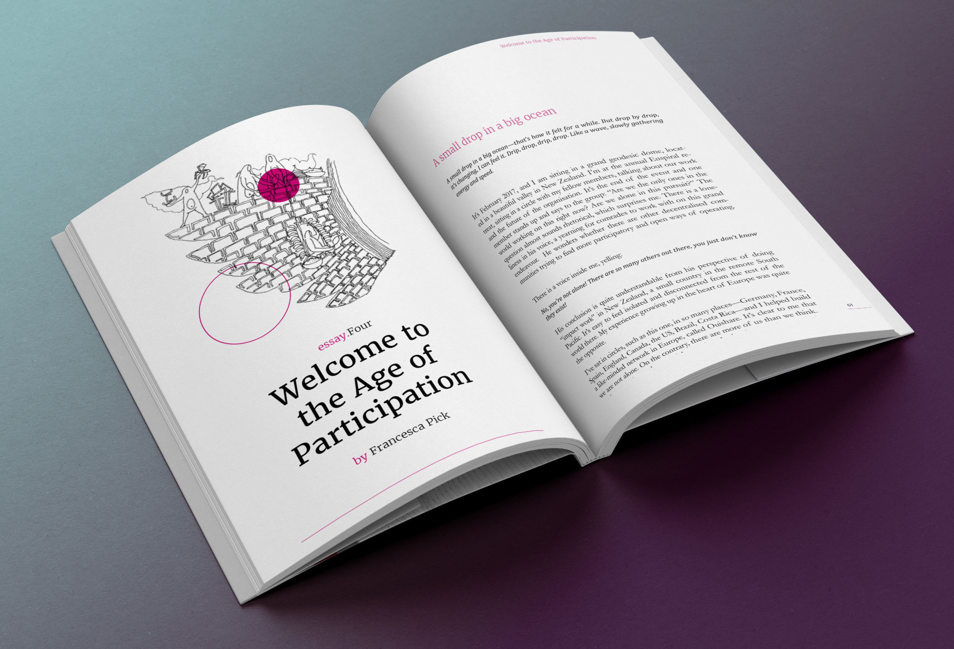 Essay opener spread from Better Work Together